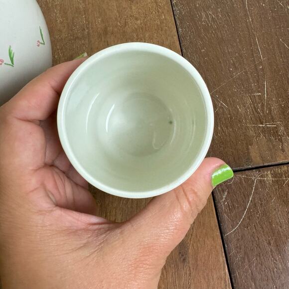 Vintage 1985 Bedside Water Carafe by Teleflora 2 piece with Tulip Flowers - Picture 9 of 10